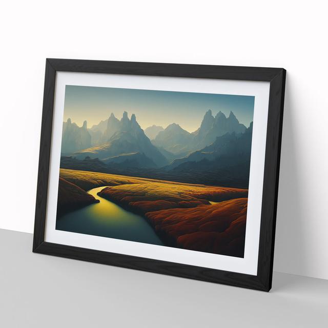 Incomparable Mountain Landscape - Picture Frame Graphic Art Alpen Home Frame Colour: Black, Size: 46cm H x 64cm W x 2cm D on Productcaster.