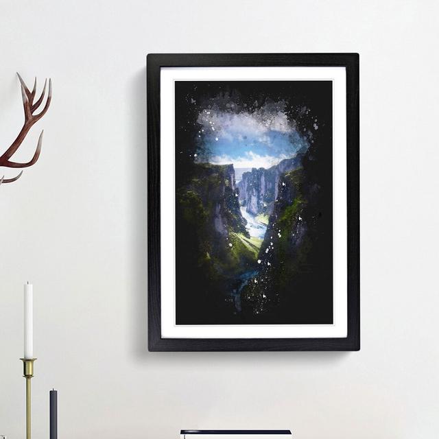 Cliffs of Iceland - Picture Frame Painting Print East Urban Home Frame Option: Black Framed, Size: 33cm H x 24cm W x 2cm D on Productcaster.