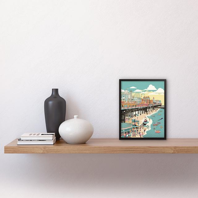 Claar Brighton Beach Pier and Sandy Summer Scene - Single Picture Frame Art Prints House of Hampton on Productcaster.