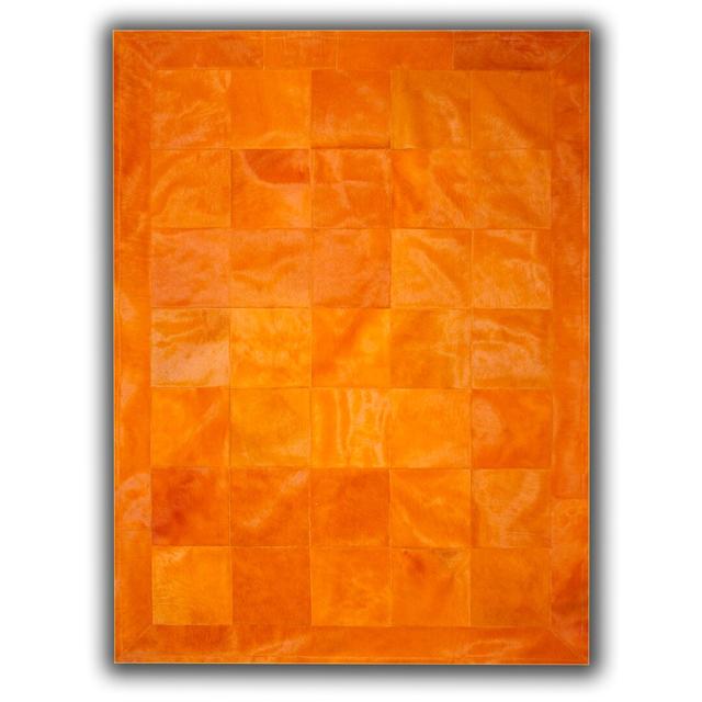 Zariyah Hooked Cowhide Orange Rug Ebern Designs Rug Size: Rectangle 120 x 180cm on Productcaster.