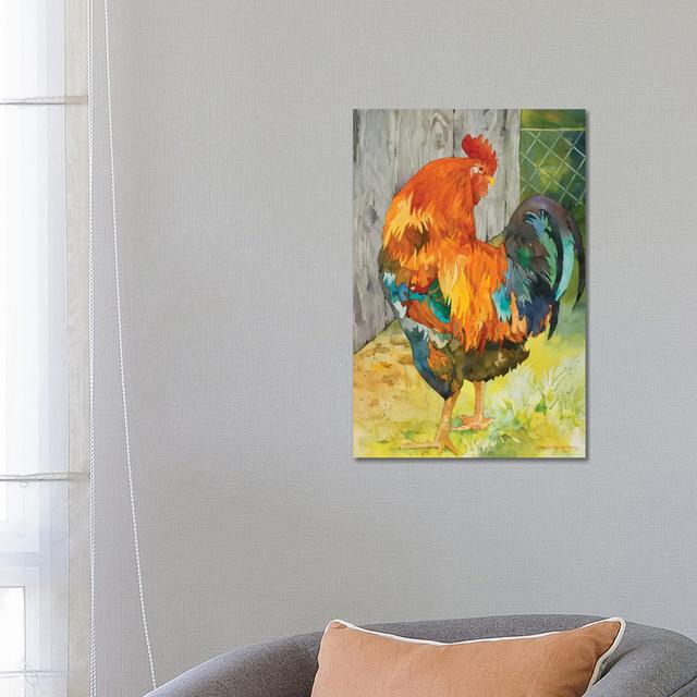 Rooster Pen by Annelein Beukenkamp - Wrapped Canvas Painting August Grove Size: 66.04cm H x 45.72cm W x 1.905cm D on Productcaster.