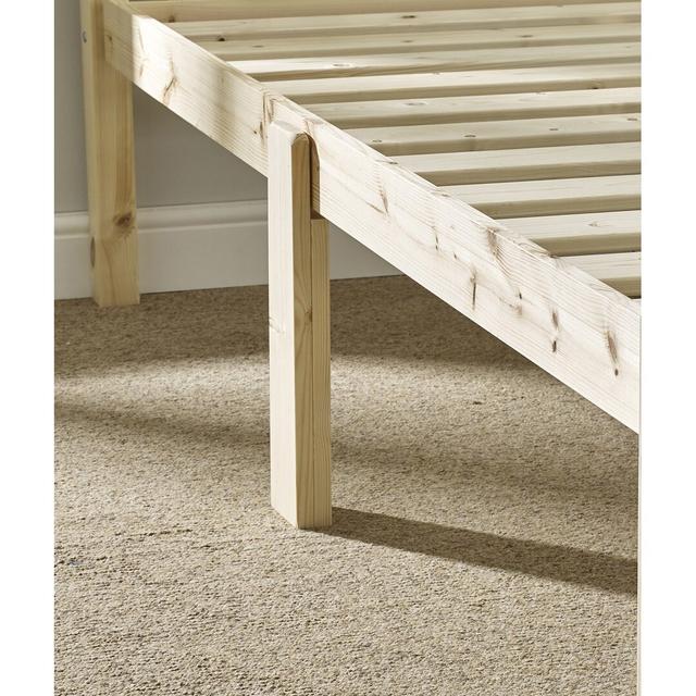 Henri Heavy Duty Solid Pine Bed Frame Fernleaf Size: Small Single (2'6) on Productcaster.