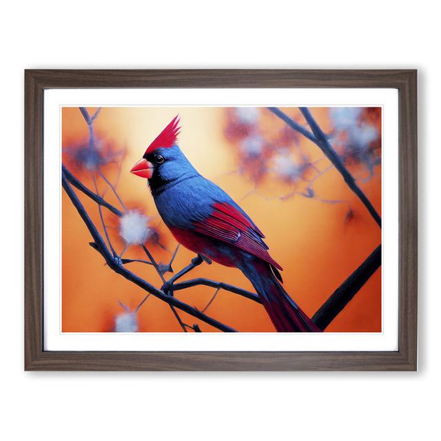 Cardinal Bird Vol.10 - Picture Frame Photograph The Seasonal Aisle Framed Colour: Walnut Framed, Size: 46cm H x 64cm W x 2cm D on Productcaster.