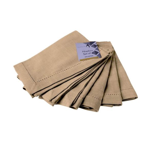 Azelia Cotton Solid Colour Square Napkin (Set of 6) 17 Stories Colour: Beige on Productcaster.