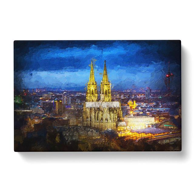 The Cologne Cathedral in Germany - Wrapped Canvas Painting Print East Urban Home Size: 40cm H x 60cm W x 3cm D on Productcaster.