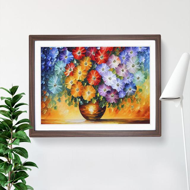 Assorted Flower Bouquet Vol.3 - Picture Frame Graphic Art Marlow Home Co. Size: 25cm H x 34cm W, Frame Colour: Brown on Productcaster.