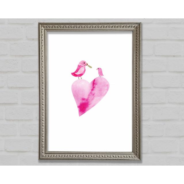 Loveheart Birds - Single Picture Frame Art Prints Rosalind Wheeler Size: 29.7cm H x 21cm W x 3cm D on Productcaster.