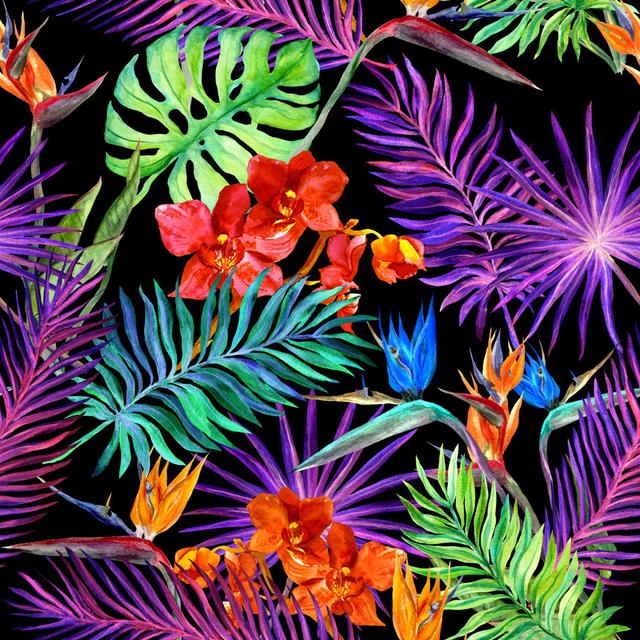 Tropical Design - Wrapped Canvas Art Prints Bay Isle Home Size: 30cm H x 30cm W x 3.8cm D on Productcaster.