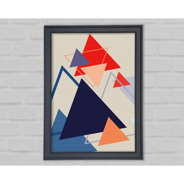 Triangle Clash Framed Print Ivy Bronx Size: 29.7cm H x 42cm W x 1.5cm D, Format: Grey Framed Paper on Productcaster.