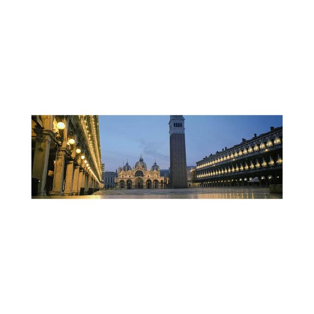 Cathedral Lit Up At Dusk, St. Mark's Cathedral, St. Mark's Square - Wrapped Canvas Panoramic Print Ebern Designs Size: 50.8cm H x 152.4cm W x 1.905cm on Productcaster.