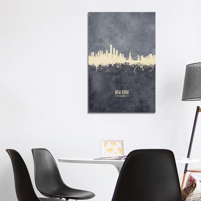 New York New York Skyline Grey by Michael Tompsett - Wrapped Canvas Gallery-Wrapped Canvas Giclée Latitude Run Size: 101.6cm H x 66.04cm W x 1.9cm D on Productcaster.