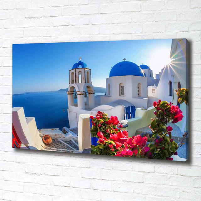 Santorini Greece - Wrapped Canvas Art Prints Brayden Studio on Productcaster.