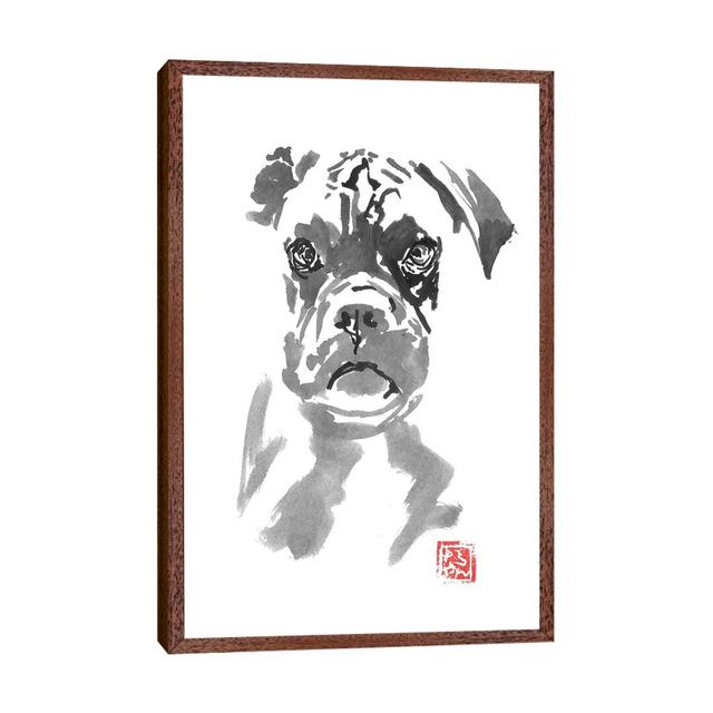 Bulldog by Péchane - Print on Canvas Bloomsbury Market Format: Classic Brown Wood Framed, Size: 152.4cm H x 101.6cm W x 3.81cm D on Productcaster.