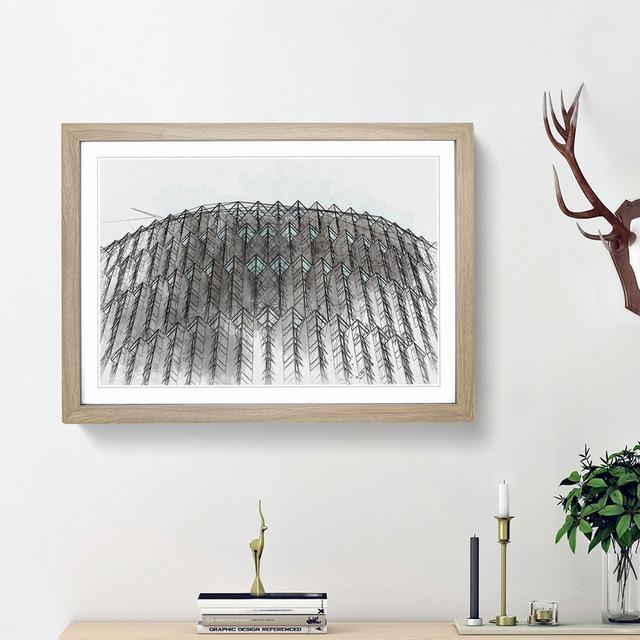 Architecture Sketch Vol.10 in Abstract - Picture Frame Drawing Print East Urban Home Size: 48cm H x 65cm W x 2cm D, Frame Option: Oak Framed on Productcaster.