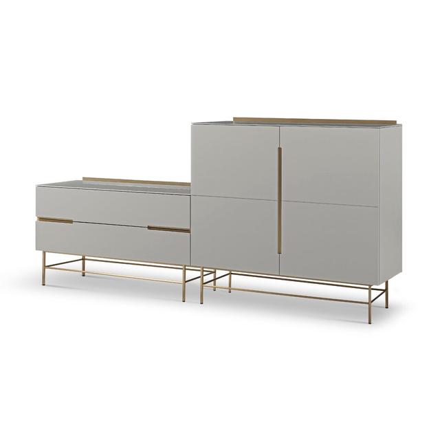 Sideboard Nicholls Canora Grey Farbe: Grau/Goldfarben on Productcaster.