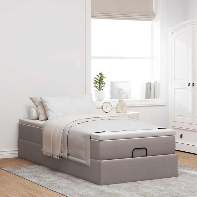 Vidaxl Ottoman-Bett Mit Matratze Dunkelbraun 140X200 Cm Stoff ModernMoments Größe: 90 x 200 cm, Farbe: Taupe on Productcaster.