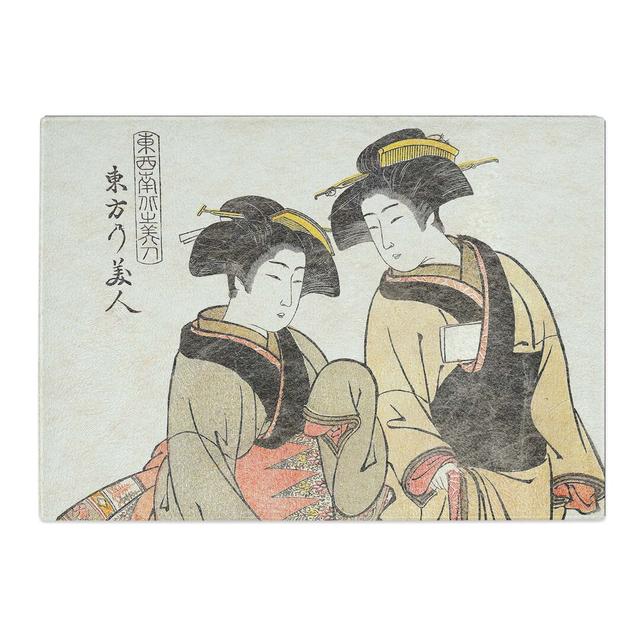 Tempered Glass Beauties of the East by Kitao Shigemasa Chopping Board East Urban Home Size: 39cm W x 28.5cm L on Productcaster.