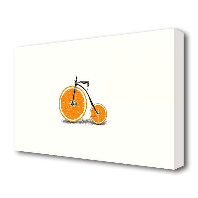 Orange Bicycle Kitchen Canvas Print Wall Art East Urban Home Size: 50.8 cm H x 81.2 cm W on Productcaster.