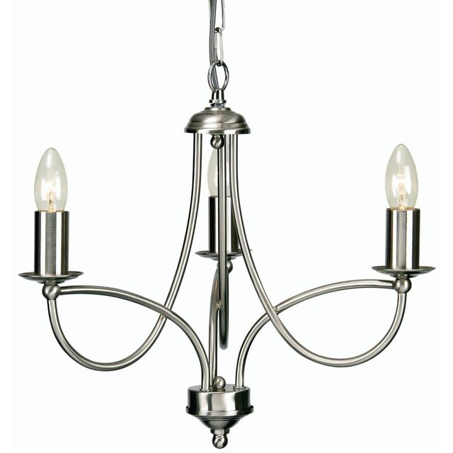 Mill 3-Light Candle Style Chandelier Marlow Home Co. Finish: Antique Chrome on Productcaster.