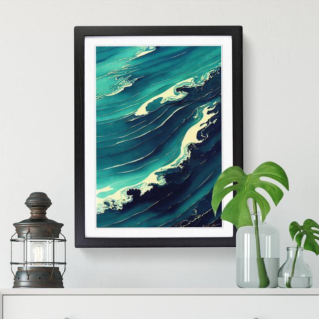 Watercolour Ocean Vol.8 - Single Picture Frame Graphic Art House of Hampton Size: 46cm H x 34cm W x 2cm D, Frame Option: Oak on Productcaster.