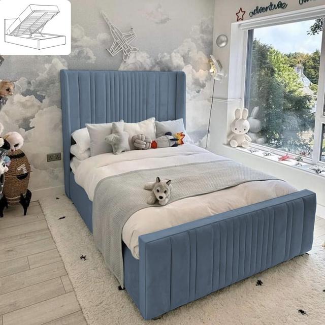 Ezzell Upholstered UK Double - DE 135 X 190 Cm Bed Brayden Studio Colour: Steel on Productcaster.