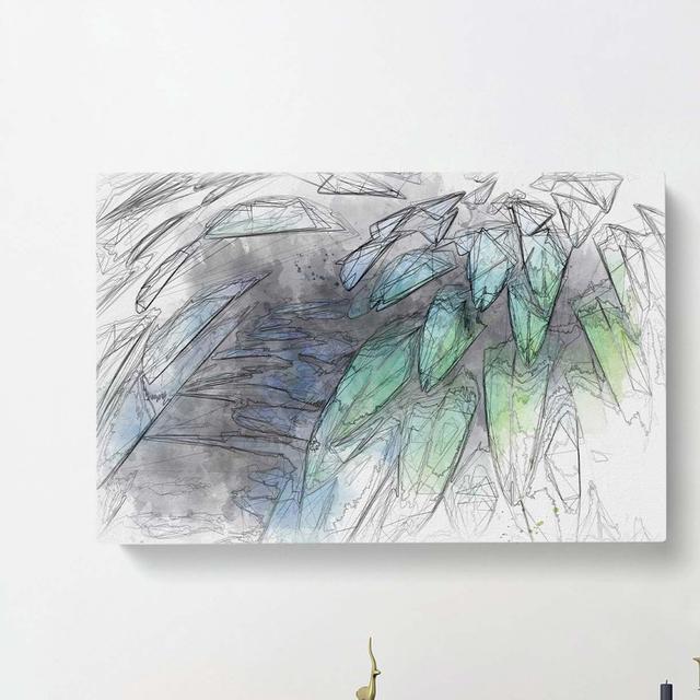 Parrot Feathers In Abstract - Wrapped Canvas Print East Urban Home Size: 50cm H x 76cm W x 3cm D on Productcaster.