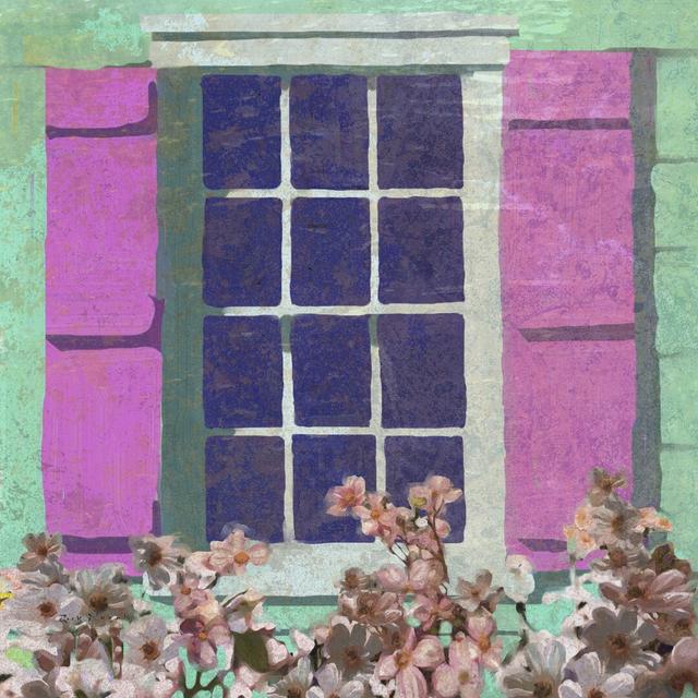 Window Floral II by Rick Novak - Wrapped Canvas Painting Rosalind Wheeler Size: 76cm H x 76cm W on Productcaster.