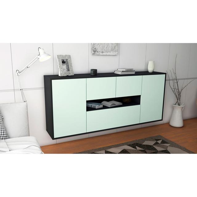 Fruitvale Sideboard Ebern Designs Colour (Body/Front): Anthracite/Light Blue on Productcaster.