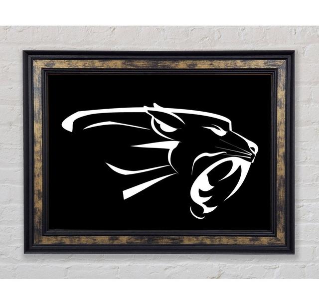 Panther Teeth Framed Print Brayden Studio Size: 59.7cm H x 84.1cm W x 8cm D, Format: Gold/Black Framed Paper on Productcaster.