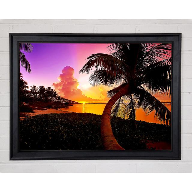 Paradise Beach At Sunset Framed Print Highland Dunes Size: 42cm H x 59.7cm W x 1.5cm D on Productcaster.