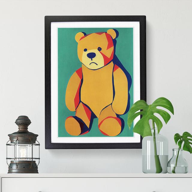 Vintage Teddy Bear - Picture Frame Graphic Art Big Box Art Size: 64cm H x 46cm W x 2cm D, Frame Colour: Black on Productcaster.