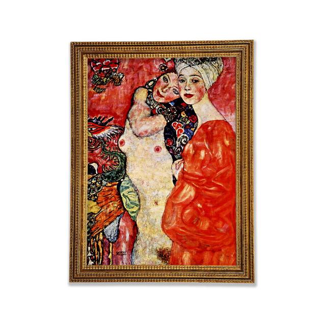 Klimt Girlfriends Framed Print - Picture Frame Graphic Art on Canvas ClassicLiving Size: 42cm H x 59.7cm W x 3cm D, Format: Gold Framed Paper on Productcaster.