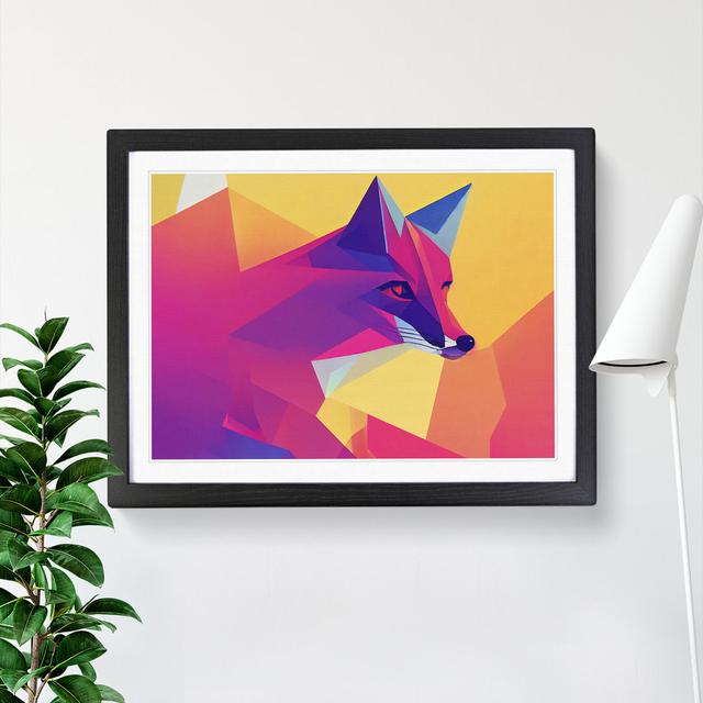 XH1022-7277X Radiant Abstract Fox - Single Picture Frame Print 17 Stories Frame Colour: Black Framed, Size: 25cm H x 34cm W x 2cm D on Productcaster.