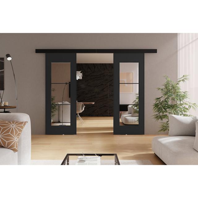 DOOR TORI 2 Brayden Studio Door Finish: Graphite Grey, Size: 154cm x 205cm on Productcaster.