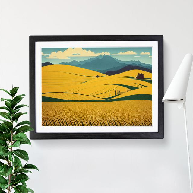 Mesmerising Wheat Field - Picture Frame Painting 17 Stories Size: 46cm H x 64cm W x 2cm D, Frame Colour: Black on Productcaster.