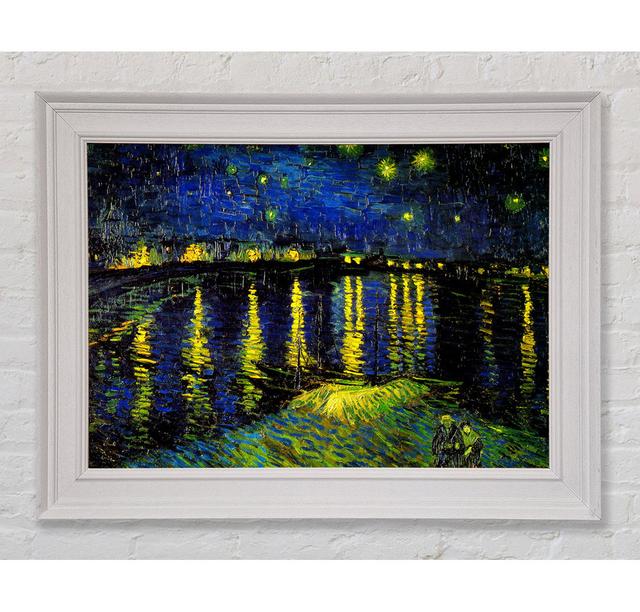 Vincent Van Gogh Starry Night Over Rhone 4 Framed Print Rosalind Wheeler Size: 84.1cm H x 118.9cm W x 8cm D, Format: White Framed Paper on Productcaster.