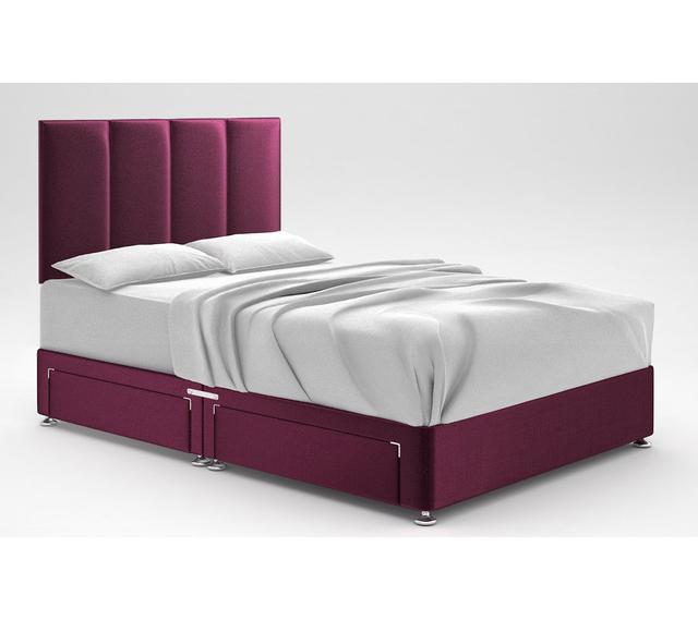 Bendooragh Divan Bed Base 17 Stories Colour: Boysenberry, Size: Small Double, Storage Type: 2 Drawers Same Side on Productcaster.