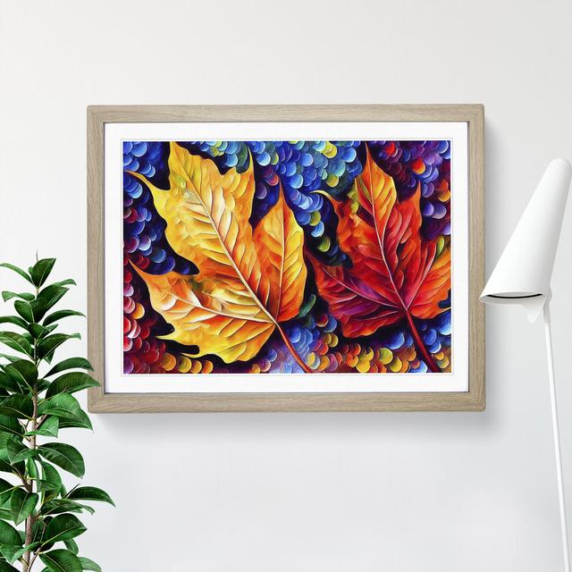 Glimmering Leaf Vol.1 - Picture Frame Graphic Art Latitude Run Size: 34cm H x 46cm W x 2cm D, Frame Colour: Oak on Productcaster.