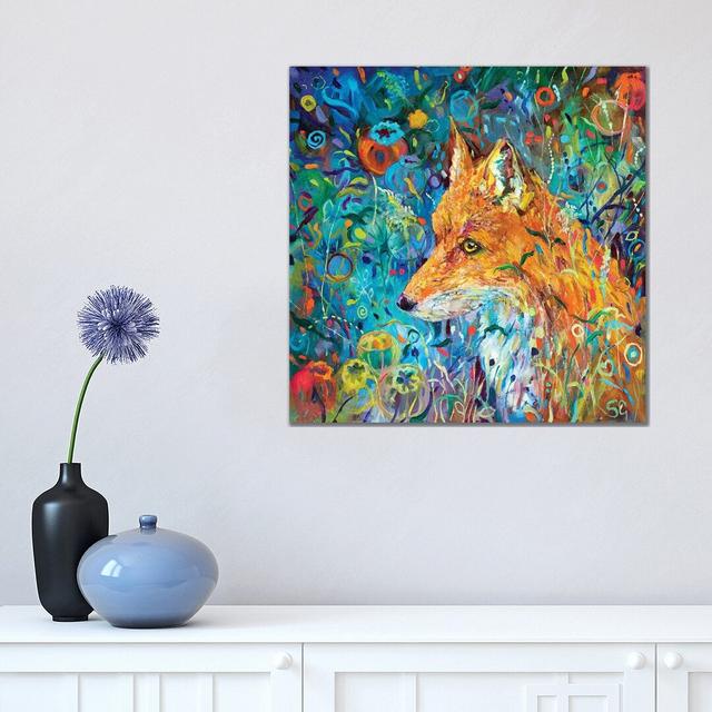 Poppyseed Fox by Sue Gardner - Painting on Canvas Ebern Designs Format: Wrapped Canvas, Size: 45.72cm H x 45.72cm W x 1.91cm D on Productcaster.