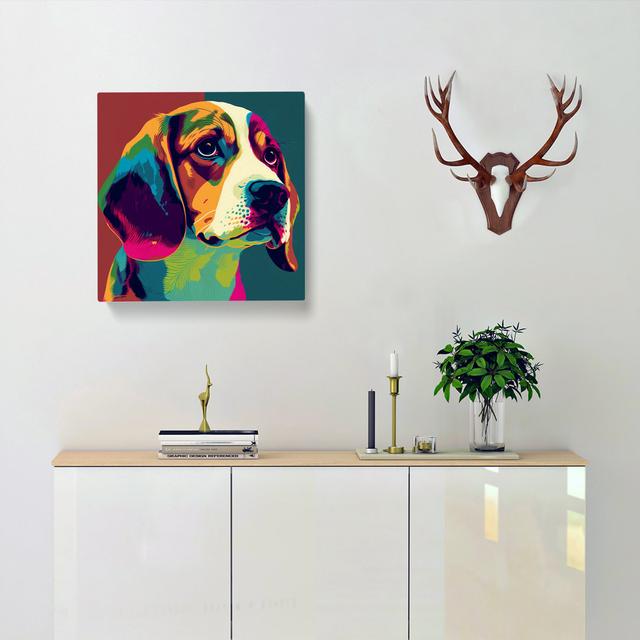 Beagle Pop Art No.1 - No Frame Art Prints Marlow Home Co. Size: 35cm H x 35cm W x 3cm D on Productcaster.