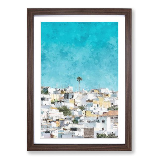 Rooftops in Montecorto Spain - Picture Frame Graphic Art Print East Urban Home Size: 45cm H x 33cm W x 2cm D, Frame Option: Walnut Framed on Productcaster.