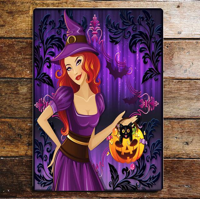 Halloween Witch Pumpkin Wall Décor The Seasonal Aisle Size: 60cm H x 40cm W on Productcaster.