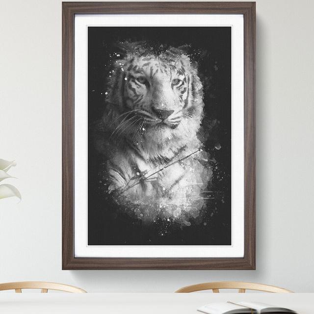 Tiger Vol.3 Paint Splash - Picture Frame Graphic Art East Urban Home Frame Option: Walnut, Size: 90cm H x 65cm W x 2cm D on Productcaster.