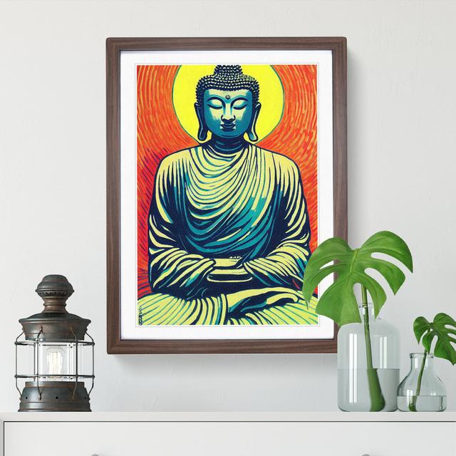 Buddha And The Sun - Single Picture Frame Print Latitude Vive Frame Colour: Walnut, Size: 34cm H x 25cm W x 2cm D on Productcaster.