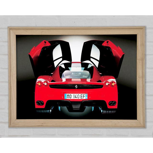 Ferrari Rear Bat Winged Doors Red - Print Brayden Studio Size: 84.1cm H x 118.9cm W x 1.5cm D on Productcaster.