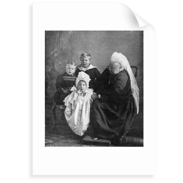 Queen Victoria with the Children of the Duke and Duchess of York - Painting Print Marlow Home Co. Size: 40 cm H x 30 cm W x 0.2 cm D, Format: Unframed on Productcaster.