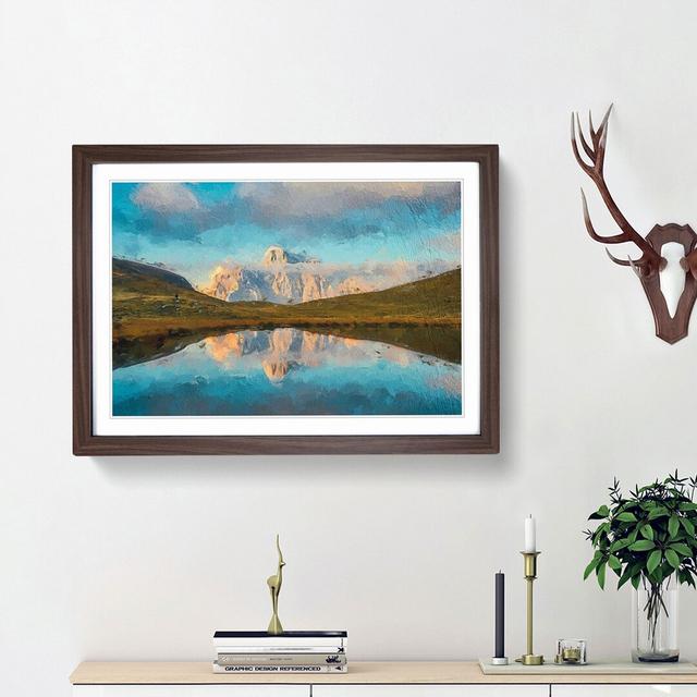 Lago delle Baste Mountain in Italy - Picture Frame Painting Print East Urban Home Size: 36cm H x 48cm W x 2cm D, Frame Option: Walnut Framed on Productcaster.