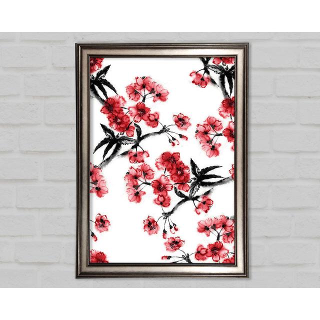 Cherry Blossom Branches Framed Print - Picture Frame Graphic Art on Canvas Ophelia & Co. Format: Gunmetal Framed Paper, Size: 59.7cm H x 42cm W x 1.5c on Productcaster.