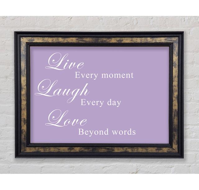 Gerahmtes Leinwandbild Love Quote Live Laugh Love White Happy Larry Farbe: Grau, Größe: 29,7 cm H x 42 cm B x 8 cm T, Format: Gold/Schwarz Gerahmtes P on Productcaster.