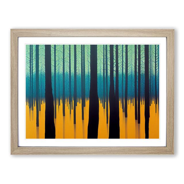 Reflective Forest - Picture Frame Painting Alpen Home Size: 34cm H x 46cm W x 2cm D, Frame Colour: Oak Framed on Productcaster.